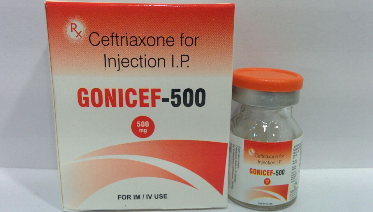 GONICEF-500 | Ceftriaxone Sodium 500 mg + WFI